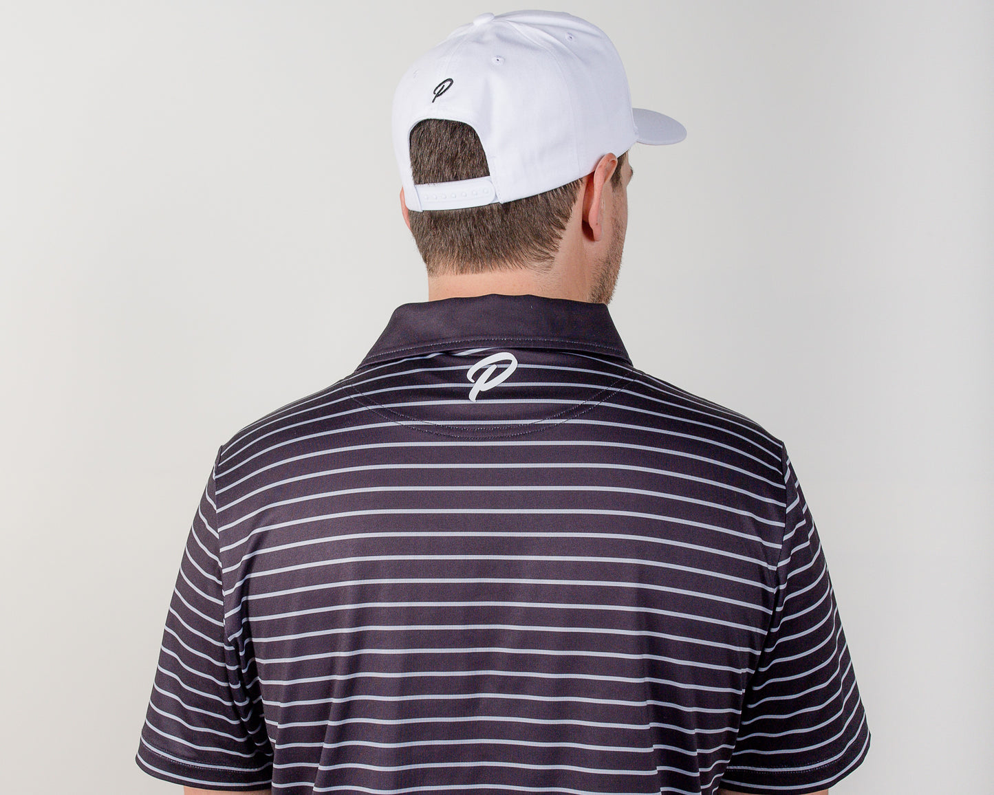 Pally Black Polo with Grey Stripes